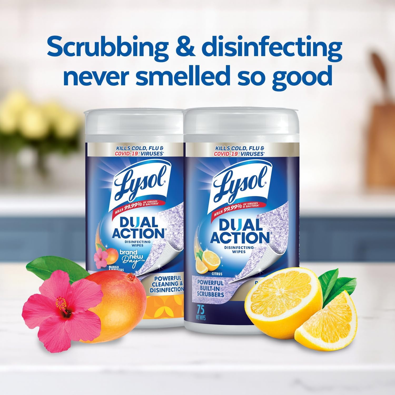 Lysol® Disinfecting Wipes - Dual Action, 75 ct