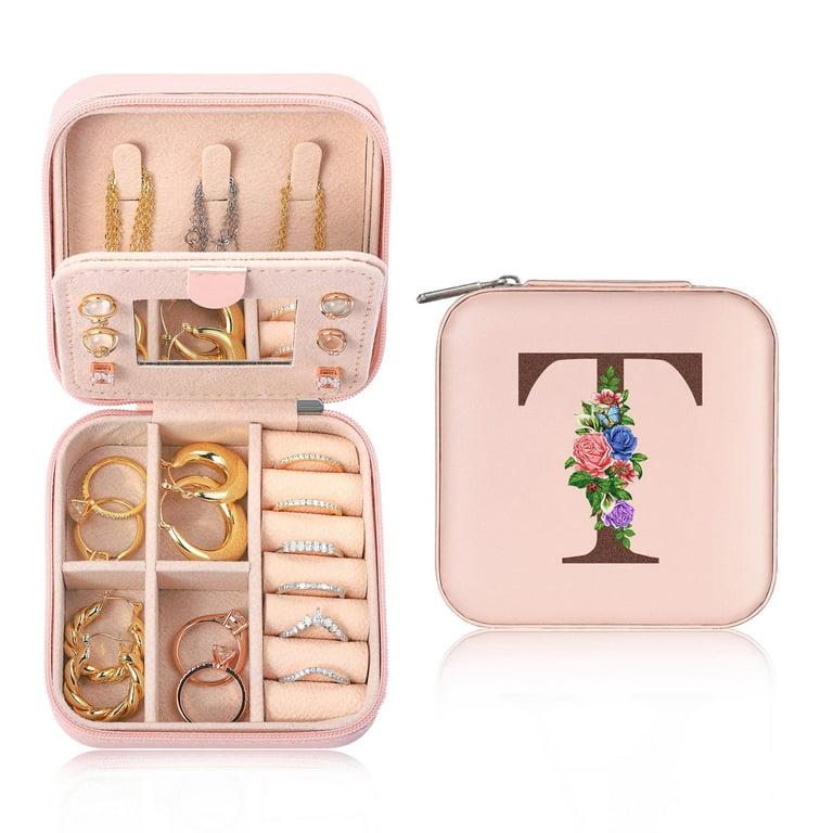 Tingn Teen Girls Gifts for Teenage Girls Birthday Gifts for Daughter Granddaughter Mini Travel Jewelry Case Jewelry Organizer Jewelry Box for Girls