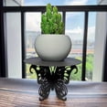 thumbnail image 3 of Bxaolu 1Pack Metal Plant Stands for Flower Pot, Heavy Duty Black Iron Potted Stand Holder, Indoor Outdoor Rustproof Metal Planter Container Round Supports Display Rack for Home Garden Decor, 3 of 7