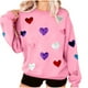 thumbnail image 3 of TaTaai Women's Oversized Crew Neck Heart Print Long-Sleeve Sweatshirt, Valentine's Day Thanksgiving Gift, Casual Fall Winter Spring Top Gift, 3 of 8