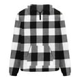 thumbnail image 5 of Dovford Mens Fuzzy Sherpa Sweatshirt Buffalo Plaid Pullover Quarter Zip Winter Warm Fleece Sweatshirts with Pocket, 5 of 6