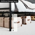 thumbnail image 4 of Metal Bed Frame with Charging Station, Canopy Platform Bed Frame with Upholstered Headboard and 4" Storage Shelf, Queen Size, 4 of 6