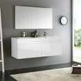 thumbnail image 2 of Fresca Mezzo 60" White Wall Hung Double Sink Modern Bathroom Vanity w/ Medicine Cabinet, 2 of 6