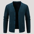 thumbnail image 2 of UVEASISHA Mens Big and Tall Cardigan Sweater Vintage Long Sleeve Button V Neck Knitted Jackets Stretchy Casual Open Front Cardigans Fall Clothes Green 4XL, 2 of 6