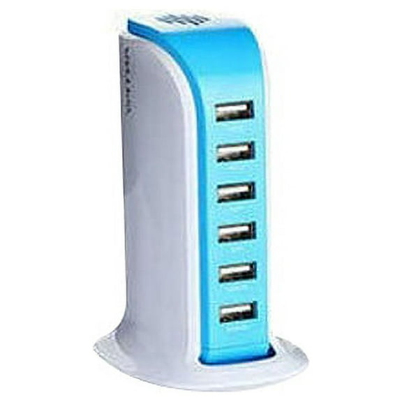Smart Power 6 USB Colorful Tower for Every Desk at Home or Office charge any Gadget