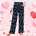 thumbnail image 2 of SBYOJLPB Valentines Day Casual Long Pants for Childrens Love Printed Loose Home Pants Sleeping Pants Kids Loose Wide Leg Pants, 2 of 6