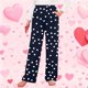 thumbnail image 1 of TaTaai Casual Loose Wide Leg Home Pants, Valentine's Day Gift, Sleeping Pants, Spring Winter Loungewear Gift, 1 of 6