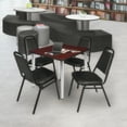 thumbnail image 2 of Regency Kahlo 36 in. Square Breakroom Table- Mahogany Top, Chrome Base & 4 Restaurant Stack Chairs- Black, 2 of 8