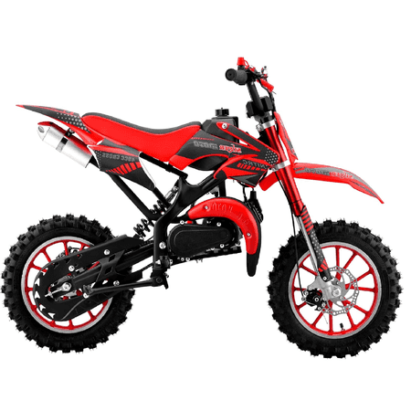 Epicord 50cc Kid Dirt Bike,2-Stroke Gas Mini Bike for Kids 8-14 Shock Absorption,Pull Start,Max Speed 40 MPH, 160 lb Capacity,Red