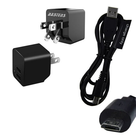 - mini wall outlet fast 2.4 Amp 12W charger with dual USB power ports & 22 awg charge only cable / pocket sized for travel designed for Plantronics Explorer 390