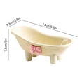 thumbnail image 4 of Soap Tray with Lid - Bathtub Shaped Plastic Bar Soap Box for Bathroom Sink, Decorative Soap Dish with Bow, Cute Trinket organizer for Sponges Jewelry, Yellow, Ccwuwei, 4 of 7