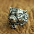thumbnail image 4 of 925 Sterling Silver High Detail Tiger Ring Biker Punk Jewelry TA130 US Size 11.5, 4 of 17