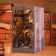 thumbnail image 1 of DIY Book Nook Kit 3D Wooden Puzzle Bookshelf Insert Decor with LED Light DIY Miniature Dollhouse Model Kit Creative Educational Bookshelf Insert Bookend Building Kits for Kids Adults, 1 of 7