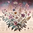 thumbnail image 2 of Ambesonne Botanic Duvet Cover Set, Wildflower Bouquet Vintage, King, Mauve Beige Teal, 2 of 5