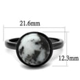 thumbnail image 2 of IP Light Black (IP Gun) Stainless Steel Ring with Semi-Precious Hematite in Multi Color for Women Multi Color Stone Color Style TK2902 Size 9, 2 of 4