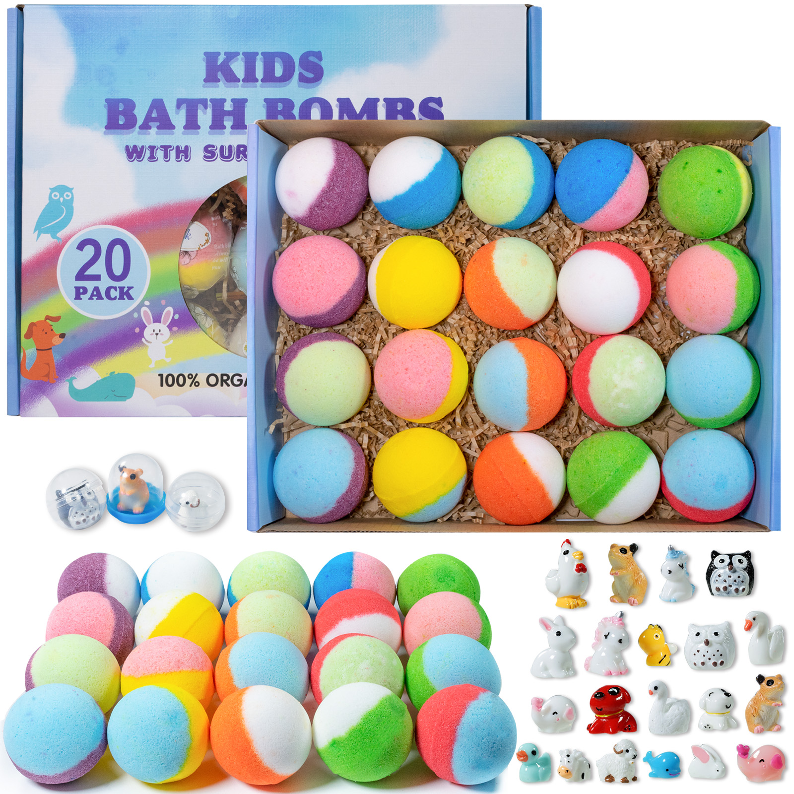 PickMora Bath Bombs for Kids with Surprise Toys
