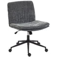 thumbnail image 1 of Chaise de Bureau Grise à Croisillons avec Roulettes - Hauteur Réglable et Chaise de Travail Inclinable pour Bureau à Domicile et Étude - Grand, Design Sans Accoudoirs, 1 of 7