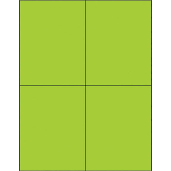 Box Partners Rectangle Laser Labels 4 1/4" x 5 1/2" Fluorescent Green 400/Case LL183GN