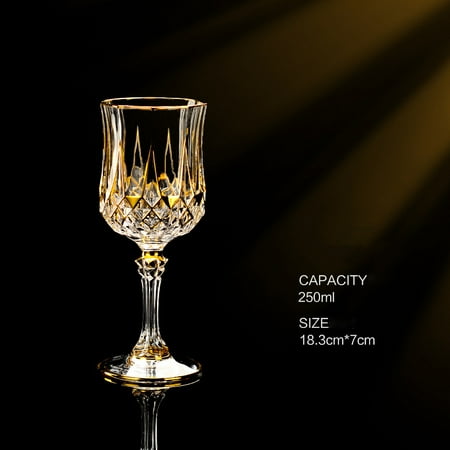 

Livesture French Imported Golden Luxury CDA Whiskey Glass European Crystal 250ml wine glass