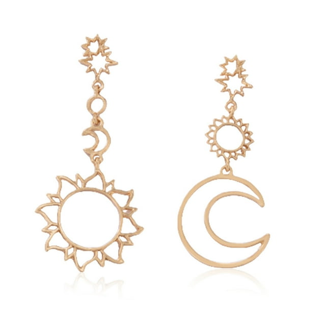 Minnieouse 1 par de pendientes de mujer, pendientes de luna y sol, gota de oreja Irregular, colgante Vintage delicado para chicas, accesorio de Ropa, zapatos y accesorios Miscelánea