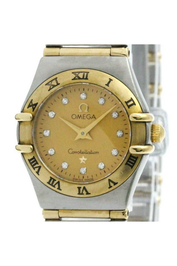 Pre-Owned Polished OMEGA Constellation Diamond 18K Gold Steel Watch 1262.15 BF582419 (Good)
