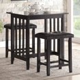 Roundhill Furniture 3Piece Counter Height Dining Set with saddleback