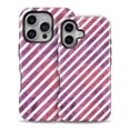 thumbnail image 2 of DesignSkinz Scratch-Resistant Hard Slim Case Compatible with iPhone 12 Mini (Compatible with MagSafe) - White Slanted Lines Over Pink and Purple Grunge Surface, 2 of 9