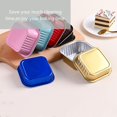 thumbnail image 3 of Mini Cake Pans With Lids (10oz,40 Pack) Aluminum Foil Square Cupcake Liners Brownie Baking Cups,Disposable 4”x4” Large Cupcake Pan,Jumbo Muffin Tin Ramekins Holders, 3 of 8
