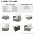 thumbnail image 2 of XIZZI Outdoor Wicker Patio Set Furniture Conversation Set with Fire Pit Table,Beige Stripe, 2 of 11