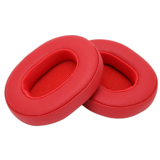 Almohadillas de repuesto de cuero proteico para Skullcandy Crusher 3.0, piezas de reparación de almohadillas inalámbricas Hesh3, color rojo