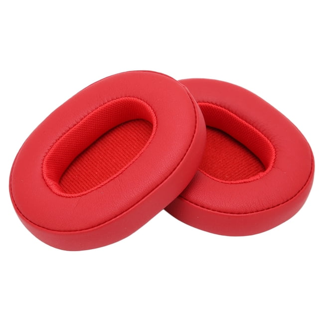 Casque de Remplacement Oreillettes, Écouteurs Oreillettes Isolation du Bruit Protéine Cuir Haute Flexibilité pour Écouter de la Musique Rouge