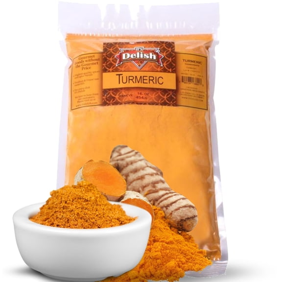 Turmeric Powder with Curcumin by Its Delish, 1 Lb 16 Oz Bulk Bag  Ground Tumeric Root Spice Seasoning for Cooking, and Latte Drink Mix  All Natural Spices, Dried Raw Curcuma, Gluten Free,...
