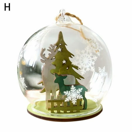 Glass Wedding Christmas Ornament - Christmas Ball Ornament Clear Glass Bauble Xmas Decoration Pendant Wedding DIY party Event Memory ball Glass ball Christmas decoration pendant