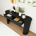 thumbnail image 4 of HIUU black console table for entryway,fluted console table with drawers,oval entryway tables narrow, 4 of 9