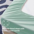 thumbnail image 4 of czcpp-Green Full Sheets, Luxury Hotel Cozy Queen Draps Sheets with Ruched Hem, Soft Microfiber Cooling Summer Sheets, 4 of 4