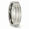 thumbnail image 5 of Titanium Flat 6mm 925 Sterling Silver Inlay Brushed Band Size: 10; for Adults and Teens; for Women and Men, 5 of 7
