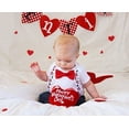 thumbnail image 4 of Noah's Boytique Baby Boys Valentines Day Bodysuit Shirt Outfit with Mustache Heart Suspenders and Red Bow Tie Newborn, 4 of 5