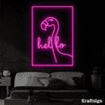 thumbnail image 2 of Craftnamesign Flamingo Hello Neon Sign, Bedroom Decor, Flamingo Lover Gift, 2 of 4