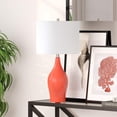 thumbnail image 3 of HomeRoots 524429 28 in. Coral Porcelain Table Lamp with White Drum Shade, 3 of 8