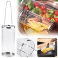 thumbnail image 1 of Panier de Grillade Roulant Panier Bbq en Acier Inoxydable 304 Panier de Gril Cylindrique Portable avec Poignée pour Camping Extérieur Accessoires de Gril Bbq pour Légumes, 1 of 7