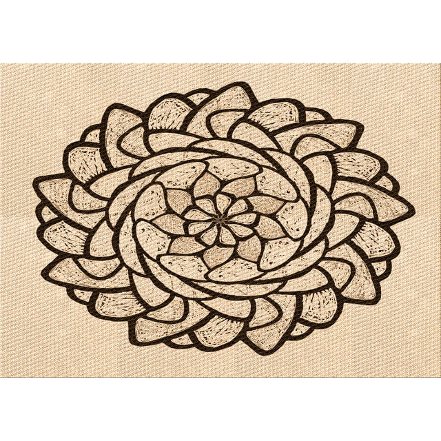 Ahgly Company Tapis d'Intérieur Rectangulaire Transitionnel Brun Pâle Lavable à la Machine, 8 Pieds x 10 Pieds