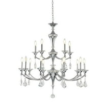 Bethel International Chandelier Chrome Iron & Crystal