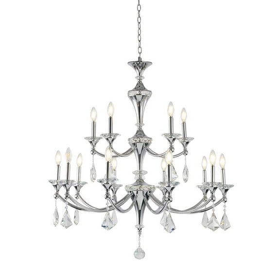 Bethel International Chandelier Chrome Iron & Crystal