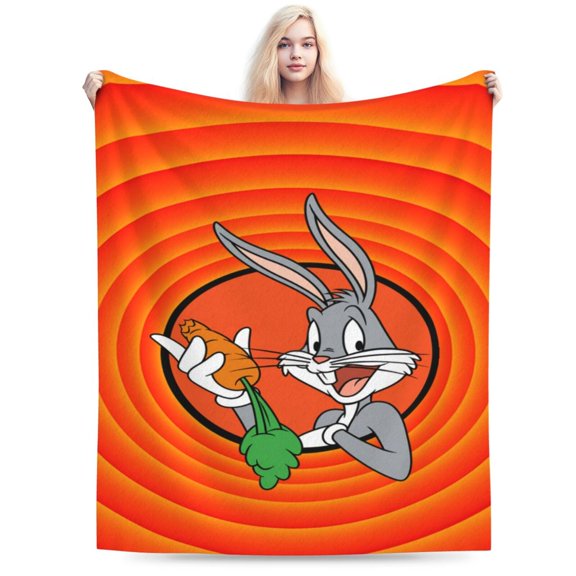 Bugs Bunny Boys Girls Blanket Super Soft Cozy Warm Plush Throw Blanket, Lightweight Fuzzy Flannel Blankets for Couch Sofa Bed Travel and Camping Gifts 40"X30"