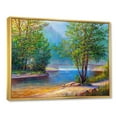 thumbnail image 2 of Designart Arbres verts au bord de la rivière ART MURAL À CADRE FLOTTÉ, 2 of 4