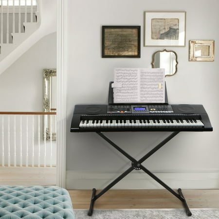 XtremepowerUS Electronic Piano 61 Key Music Piano Keyboard LCD Display with X Stand