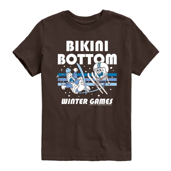 SpongeBob SquarePants - Bikini Bottom Winter Games - Youth Boys Short Sleeve Graphic T-Shirt
