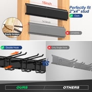 Sttoraboks Garage Tool Storage Rack, Heavy Duty Garage Storage Organizer Rack System Wall Mounted Tool with 6 double hooks, 2 rails