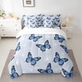 thumbnail image 2 of Manfei Dreamy Butterfly Child Bedding Comforter Set 7-Piece, Blue Cherry Blossoms King Bedding Sets, Romantic Animal Bed Sheets, Lightweight Room Decor, 2 of 7