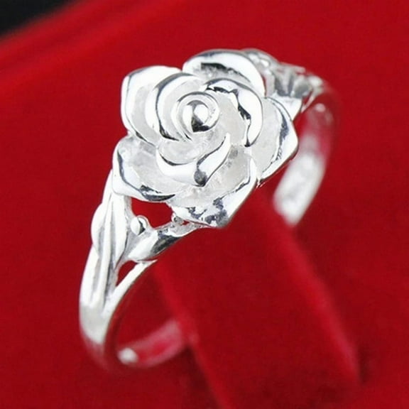 New Fashion Rose Flower Ring For Women Creative Flower Marriage Engagement Party Ring Jewelry Gift